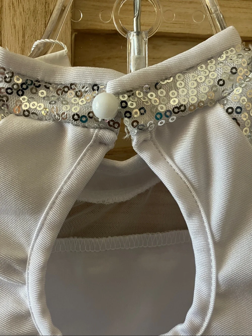 Silver Sequin Kids' Dance Costume with Feather Trim 3-4 years NWT